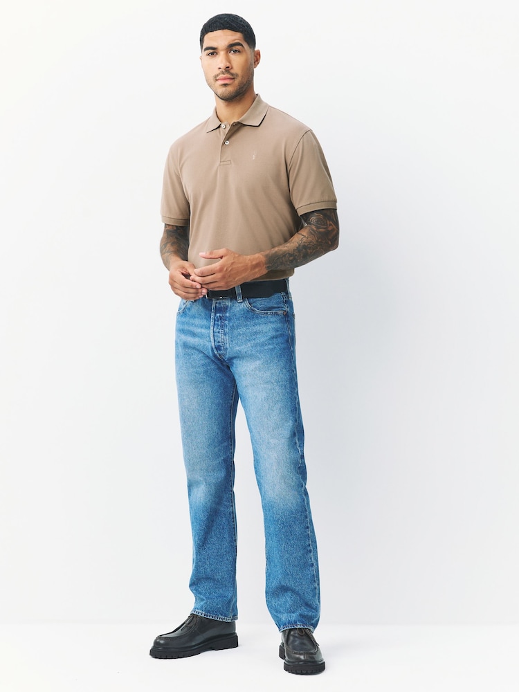 Neutral Regular Fit Short Sleeve Pique Polo Shirt - Image 2 of 7 Neutral Regular Fit Short Sleeve Pique Polo Shirt - Image 2 of 7