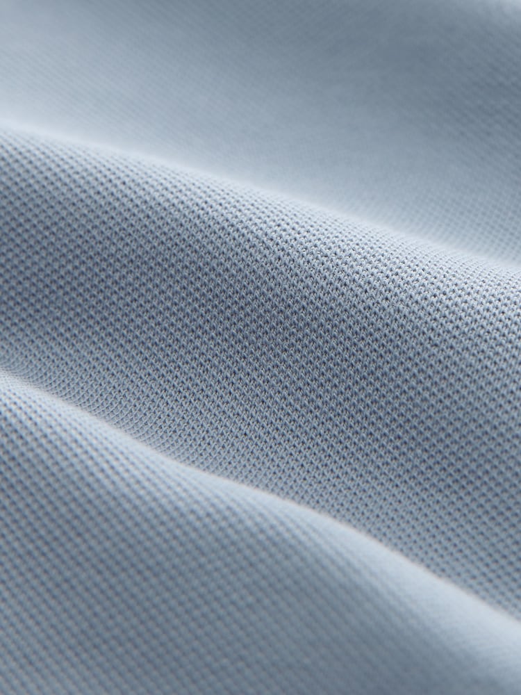 Steel Blue Slim Fit Short Sleeve Pique Polo Shirt - Image 2 of 3
