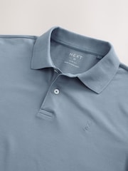 Steel Blue Slim Fit Short Sleeve Pique Polo Shirt - Image 3 of 3