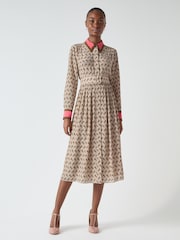 LK Bennett Brown Smith Multi Horse Silouette Print Dress - Image 1 of 6