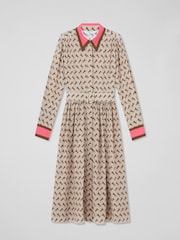 LK Bennett Brown Smith Multi Horse Silouette Print Dress - Image 6 of 6