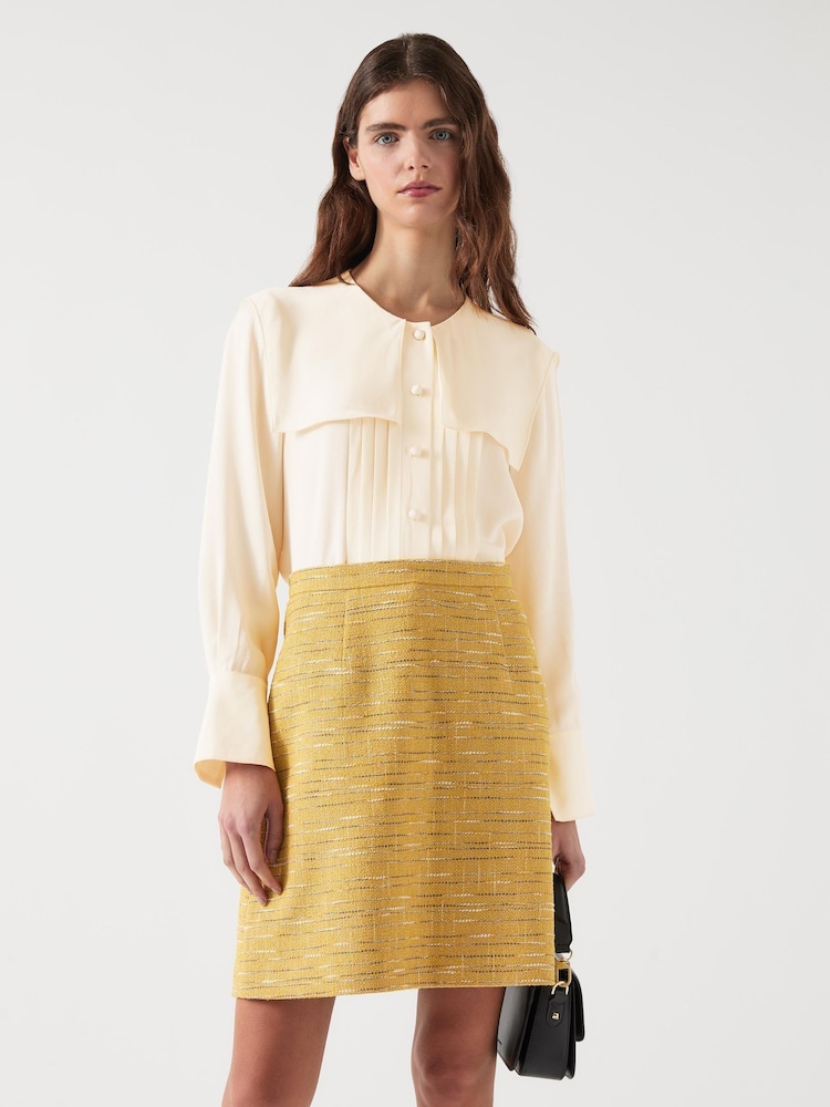 LK Bennett Cream Birch Viscose Sailor Collar Blouse - Image 3 of 5