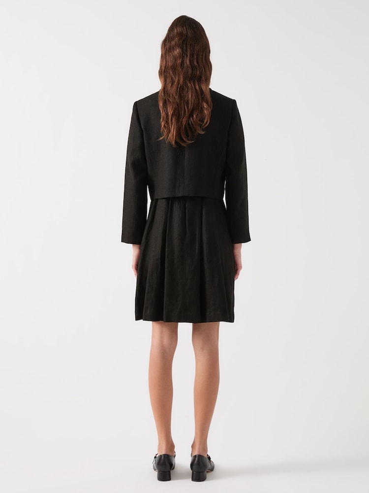 LK Bennett Black Lydia Linen Cropped Jacket - Image 2 of 6