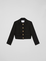 LK Bennett Black Lydia Linen Cropped Jacket - Image 6 of 6