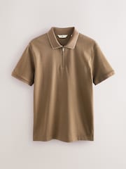 Marrón - Polo de manga corta con ribete de corte estándar - Imagen 5 de 7