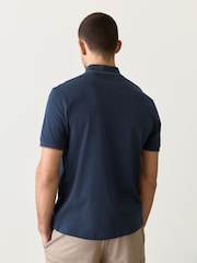 Azul marino - Polo de manga corta con ribete de corte estándar - Imagen 3 de 7