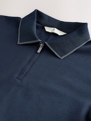 Azul marino - Polo de manga corta con ribete de corte estándar - Imagen 7 de 7