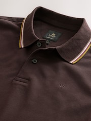 Brown Regular Fit Short Sleeve Tipped Polo Shirt - Image 2 of 3