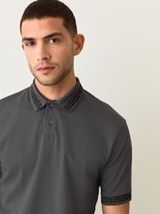 Grey Short Sleeve Smart Collar Polo Shirt - Image 1 of 5