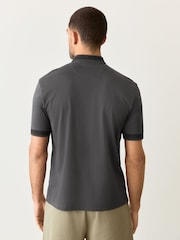 Grey Short Sleeve Smart Collar Polo Shirt - Image 3 of 5
