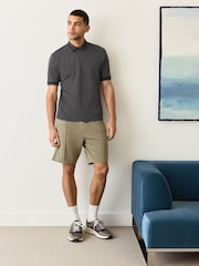 Grey Short Sleeve Smart Collar Polo Shirt - Image 4 of 5