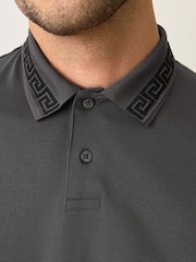 Grey Short Sleeve Smart Collar Polo Shirt - Image 5 of 5