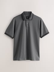 Grey Short Sleeve Smart Collar Polo Shirt - Image 6 of 8