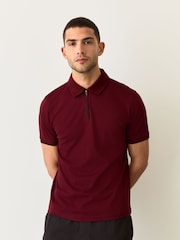 Burgundy Red Short Sleeve Smart Collar Polo Shirt - Image 2 of 8