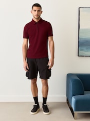 Burgundy Red Short Sleeve Smart Collar Polo Shirt - Image 3 of 8