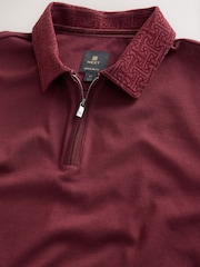 Burgundy Red Short Sleeve Smart Collar Polo Shirt - Image 6 of 8
