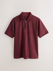 Burgundy Red Short Sleeve Smart Collar Polo Shirt - Image 8 of 8