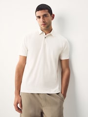 Burgundy Red/Charcoal Grey/Ecru Cream Regular Fit Short Sleeve Jersey Polo Shirts 3 Pack - Image 2 of 9