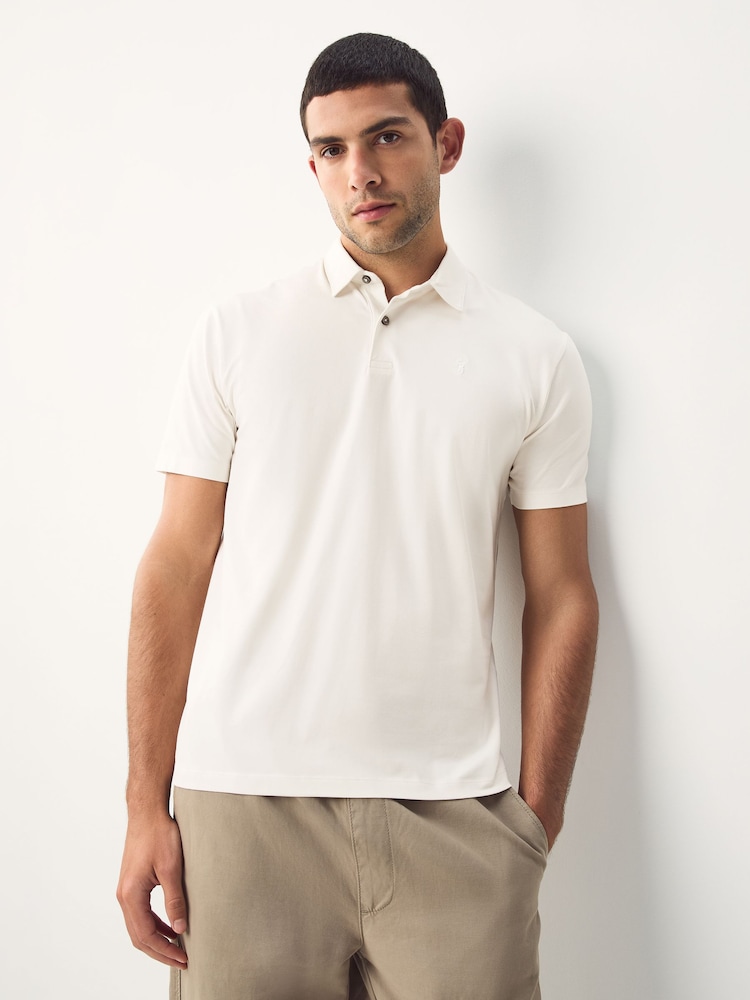 Burgundy Red/Charcoal Grey/Ecru Cream Regular Fit Short Sleeve Jersey Polo Shirts 3 Pack - Image 2 of 9
