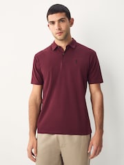 Burgundy Red/Charcoal Grey/Ecru Cream Regular Fit Short Sleeve Jersey Polo Shirts 3 Pack - Image 3 of 9