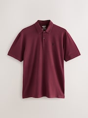 Burgundy Red/Charcoal Grey/Ecru Cream Regular Fit Short Sleeve Jersey Polo Shirts 3 Pack - Image 6 of 9