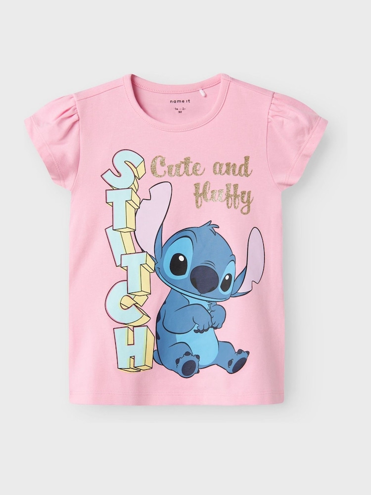 Name It Pink Lilo & Stitch Short Sleeve T-shirt - Image 2 of 3