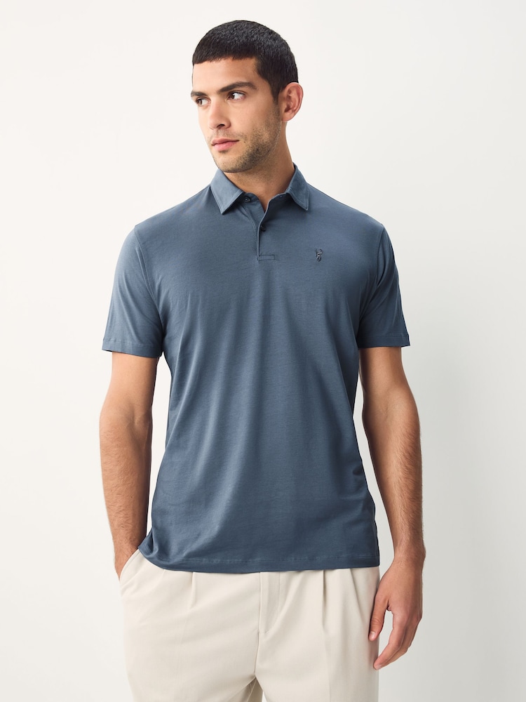 Black/Ecru/Blue/Green/Pink Regular Fit Short Sleeve Jersey Polo Shirts 5 Pack - Image 3 of 14