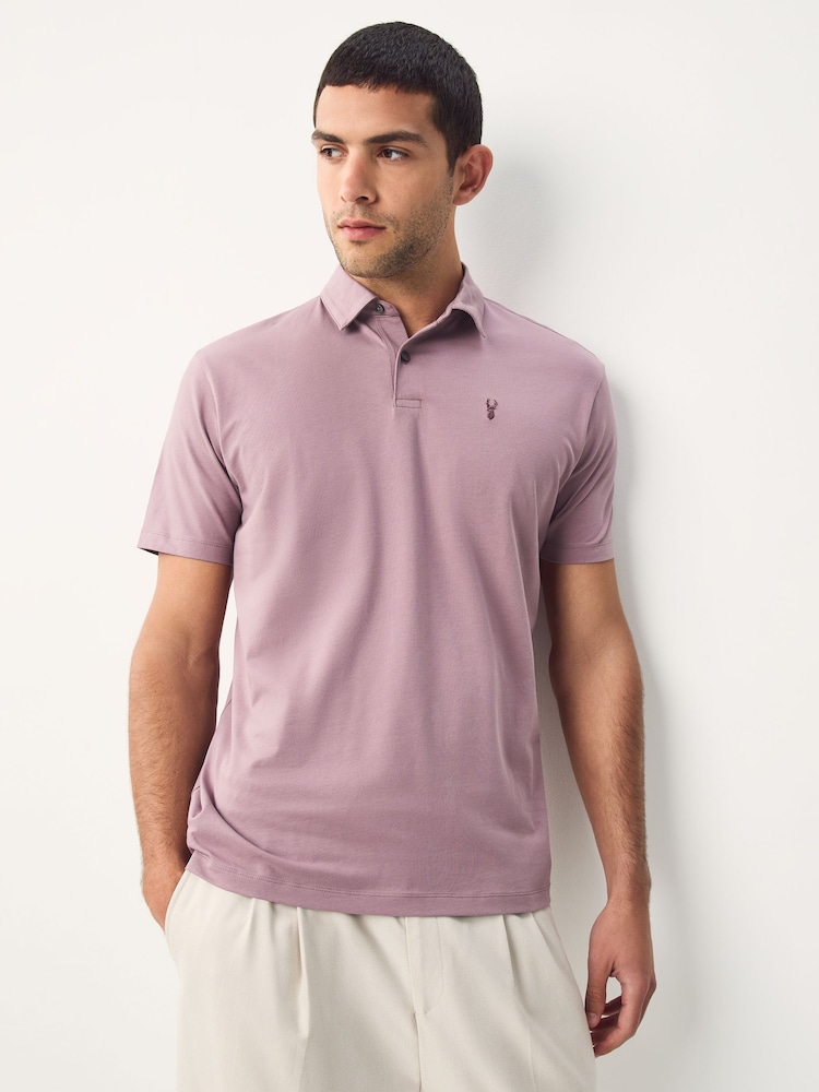 Black/Ecru/Blue/Green/Pink Regular Fit Short Sleeve Jersey Polo Shirts 5 Pack - Image 4 of 14