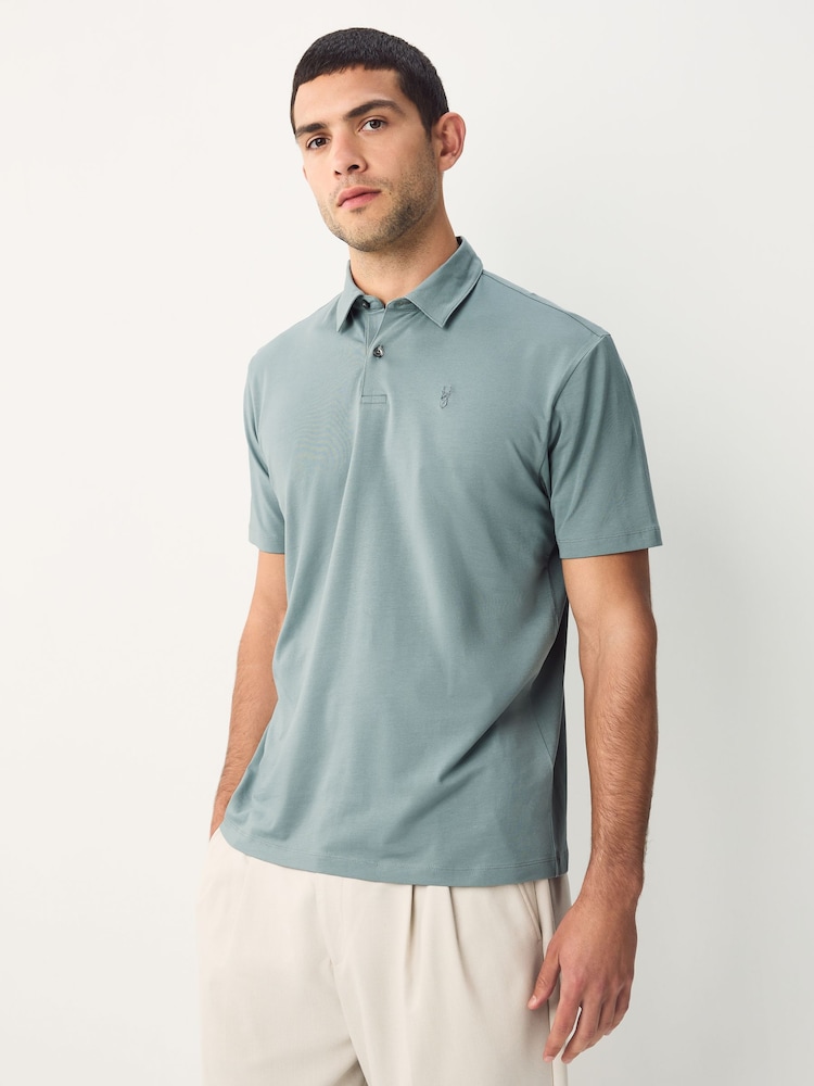 Black/Ecru/Blue/Green/Pink Regular Fit Short Sleeve Jersey Polo Shirts 5 Pack - Image 5 of 14