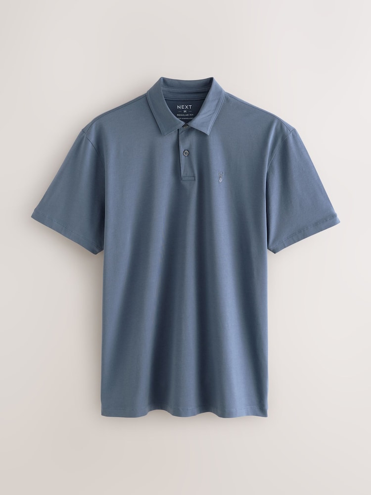 Black/Ecru/Blue/Green/Pink Regular Fit Short Sleeve Jersey Polo Shirts 5 Pack - Image 9 of 14