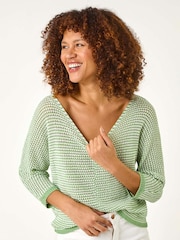 Roman Green Stitch Detail Knit Jumper - Image 1 of 5