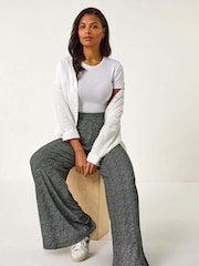 Roman Black Spot Print Wide Leg Trousers - Image 1 of 5