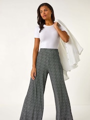 Roman Black Spot Print Wide Leg Trousers - Image 2 of 5