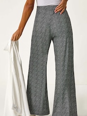 Roman Black Spot Print Wide Leg Trousers - Image 3 of 5