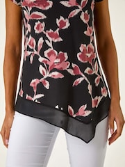 Roman Abstract Print Chiffon Hem Tunics Top - Imagem 5 de 5