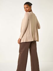 Roman Natural Waterfall Front Jersey Knit Cardigan - Image 3 of 5