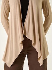 Roman Natural Waterfall Front Jersey Knit Cardigan - Image 5 of 5
