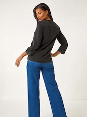 Roman Black Buttoned Pocket Shirt - Image 3 of 5