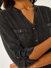 Roman Black Buttoned Pocket Shirt - Image 5 of 5