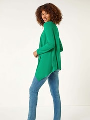 Roman Green Waterfall Front Jersey Knit Cardigan - Image 3 of 5