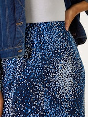 Roman Blue Abstract Print Panel Skirt - Image 5 of 5