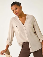 Roman Natural Buttoned Pocket Shirt - Image 1 of 5