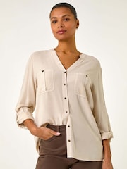 Roman Natural Buttoned Pocket Shirt - Image 4 of 5