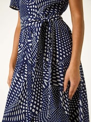 Roman Blue Spot Print Button Through Shirt Dress - Image 5 of 5