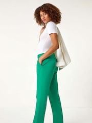 Roman Green Cotton Full Length Stretch Trousers - Image 2 of 5