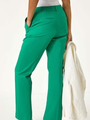 Roman Green Cotton Full Length Stretch Trousers - Image 3 of 5