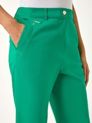 Roman Green Cotton Full Length Stretch Trousers - Image 5 of 5