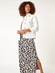 Roman Black Animal Print Maxi Skirt - Image 1 of 5