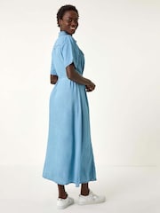 Roman Button Through Denim Midi Dress - Imagen 3 de 5