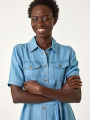 Roman Button Through Denim Midi Dress - Imagen 4 de 5